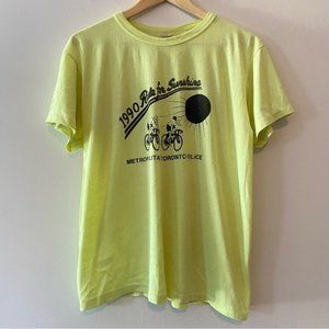 Vintage 1990 Light Yellow Ride for Sunshine Graphic Tee